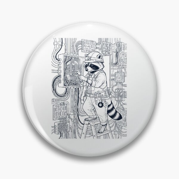 Item preview, Vintage Raccoon Electrician Animal Lover designed and sold by DoodleTortle.