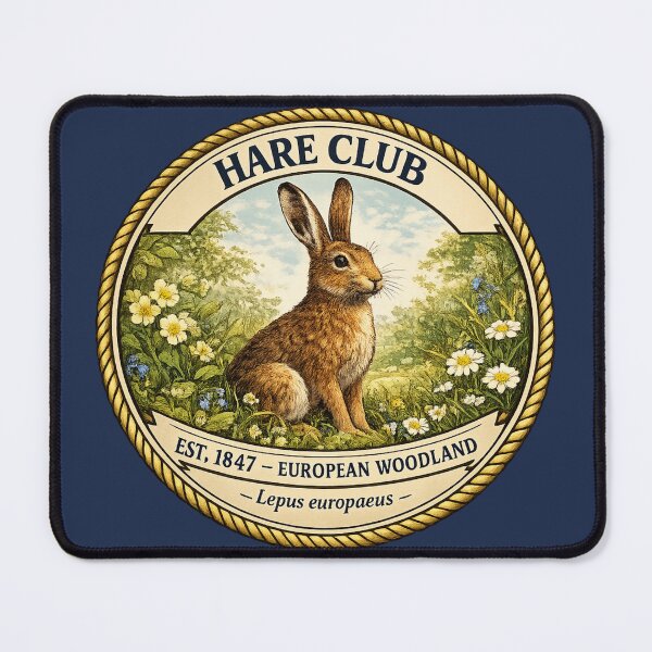 Item preview, Hare Club Vintage Badge European Woodland Art designed and sold by CalmCapy Co.
