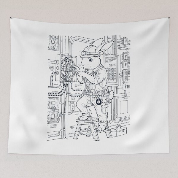 Item preview, Vintage Rabbit Electrician Animal Lover designed and sold by DoodleTortle.