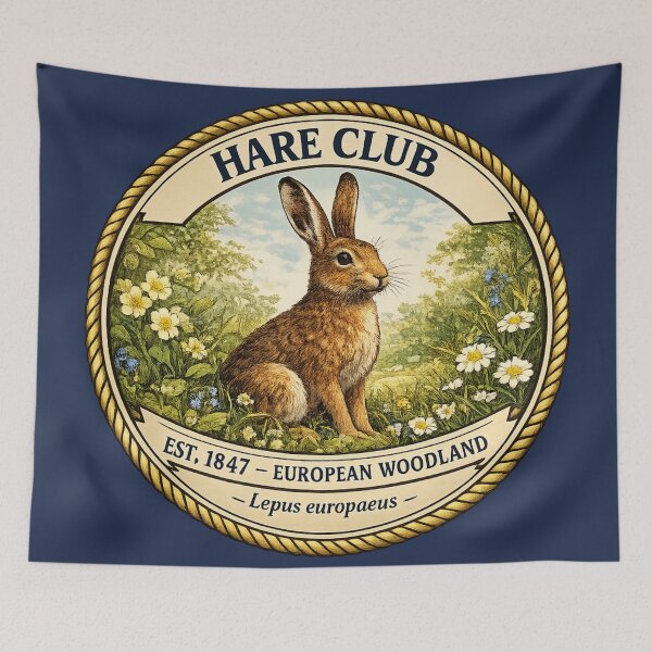 Item preview, Hare Club Vintage Badge European Woodland Art designed and sold by CalmCapy Co.