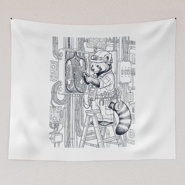 Item preview, Vintage Red Panda Electrician Animal Lover designed and sold by DoodleTortle.