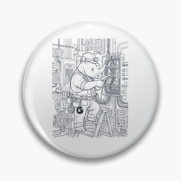 Item preview, Vintage Rhino Electrician Animal Lover designed and sold by DoodleTortle.