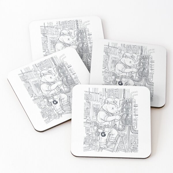 Item preview, Vintage Rhino Electrician Animal Lover designed and sold by DoodleTortle.