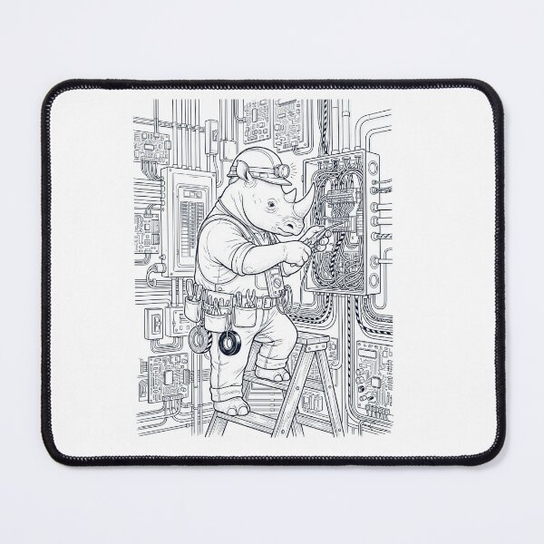 Item preview, Vintage Rhino Electrician Animal Lover designed and sold by DoodleTortle.