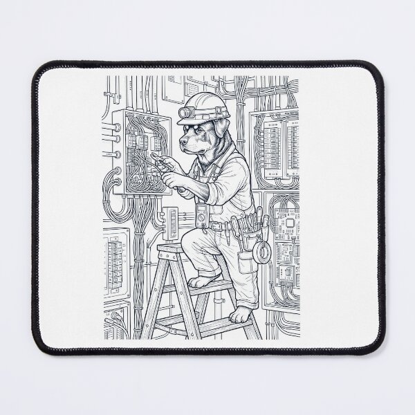 Item preview, Vintage Rottweiler Electrician Dog Dad Mom Lover designed and sold by DoodleTortle.