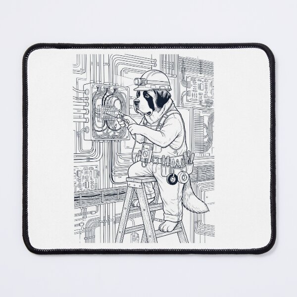 Item preview, Vintage Saint Bernard Electrician Dog Dad Mom Lover designed and sold by DoodleTortle.