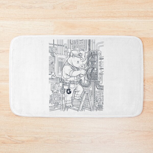 Item preview, Vintage Rhino Electrician Animal Lover designed and sold by DoodleTortle.