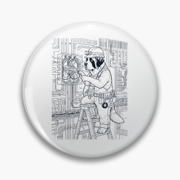 Item preview, Vintage Saint Bernard Electrician Dog Dad Mom Lover designed and sold by DoodleTortle.