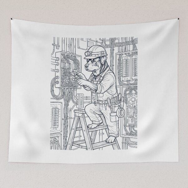 Item preview, Vintage Rottweiler Electrician Dog Dad Mom Lover designed and sold by DoodleTortle.
