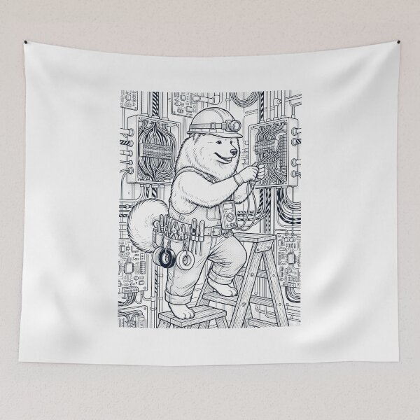 Item preview, Vintage Samoyed Electrician Dog Dad Mom Lover designed and sold by DoodleTortle.