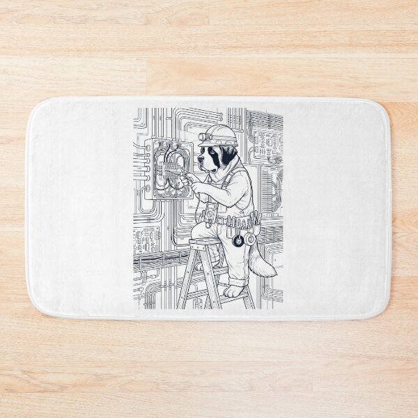 Item preview, Vintage Saint Bernard Electrician Dog Dad Mom Lover designed and sold by DoodleTortle.