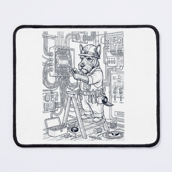 Item preview, Vintage Scottish Terrier Electrician Dog Dad Mom Lover designed and sold by DoodleTortle.