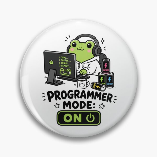 Item preview, Programmer Mode ON Cute Frog Coding Shirt designed and sold by MaynyStudio.