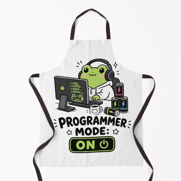 Item preview, Programmer Mode ON Cute Frog Coding Shirt designed and sold by MaynyStudio.