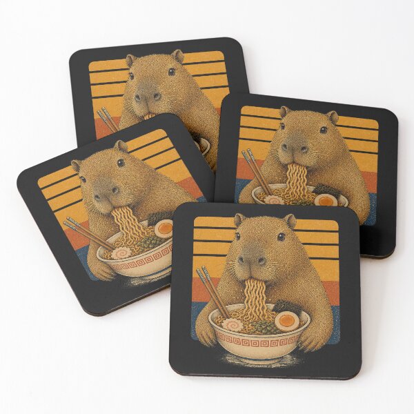 Item preview, Cute Capybara Ramen Retro Anime Japanese Animal Lover designed and sold by Littermin.