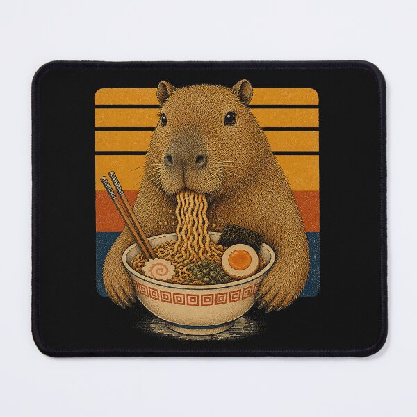 Item preview, Cute Capybara Ramen Retro Anime Japanese Animal Lover designed and sold by Littermin.