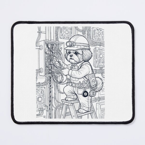 Item preview, Vintage Shih Tzu Electrician Dog Dad Mom Lover designed and sold by DoodleTortle.