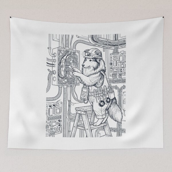 Item preview, Vintage Shetland Sheepdog Electrician Dog Dad Mom Lover designed and sold by DoodleTortle.