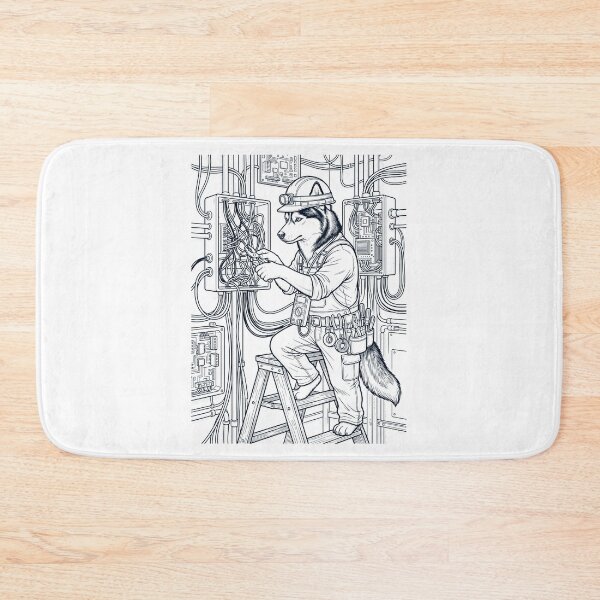 Item preview, Vintage Siberian Husky Electrician Dog Dad Mom Lover designed and sold by DoodleTortle.