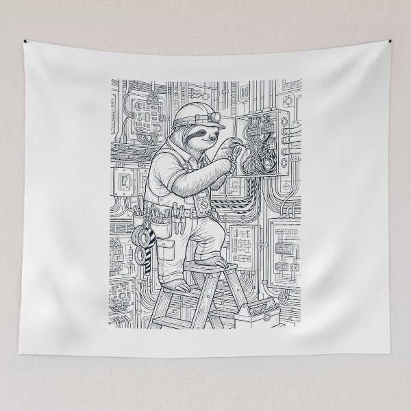 Item preview, Vintage Sloth Electrician Animal Lover designed and sold by DoodleTortle.