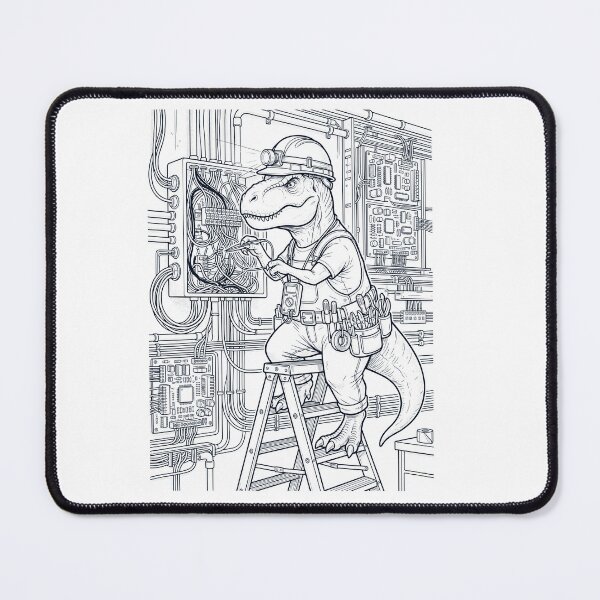 Aperçu de l'œuvre Électricien passionné d'animaux et de dinosaures T-Rex vintage créée et vendue par DoodleTortle.