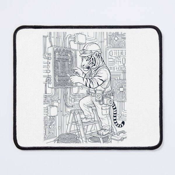 Item preview, Vintage Tiger Electrician Animal Lover designed and sold by DoodleTortle.