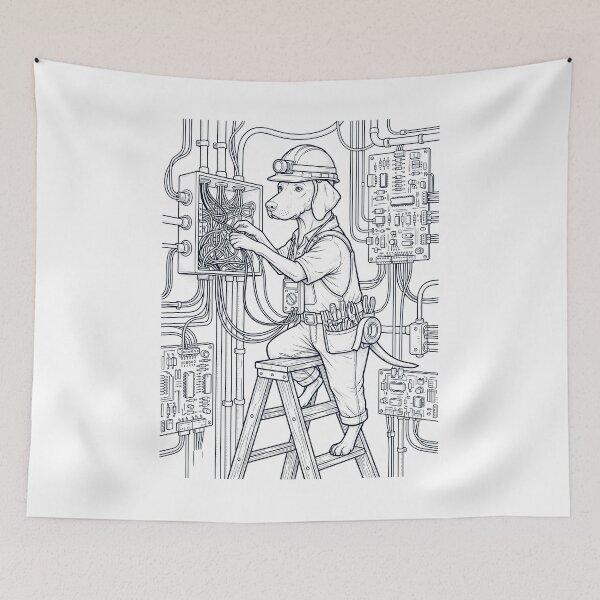 Item preview, Vintage Vizsla Electrician Dog Dad Mom Lover designed and sold by DoodleTortle.