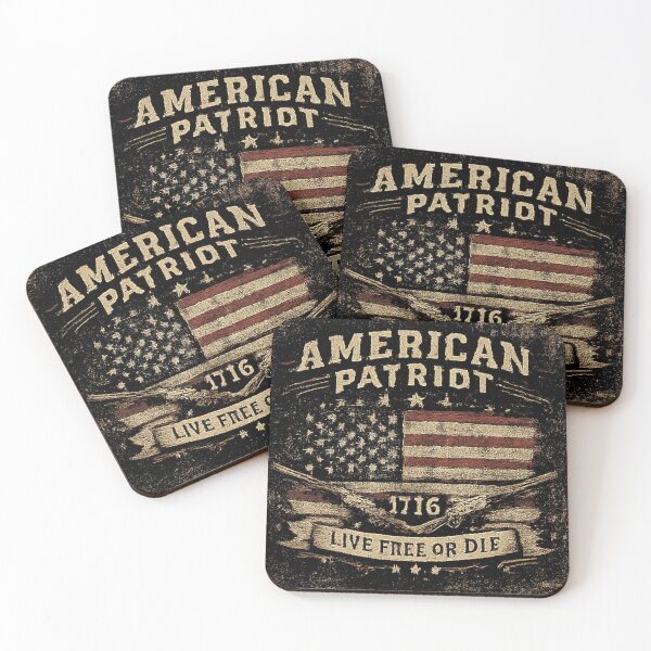 Item preview, American Patriot 1776 Live Free Or Die Vintage US Flag designed and sold by NeO² Studio.