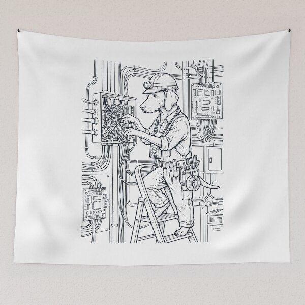 Item preview, Vintage Weimaraner Electrician Dog Dad Mom Lover designed and sold by DoodleTortle.