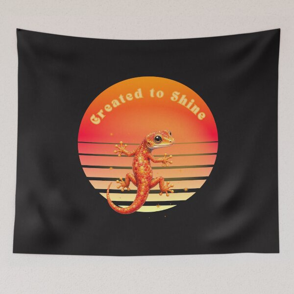 Item preview, Created to Shine Retro Gecko Shirt | Cute Tropical Lizard Sunset Design designed and sold by Ashes to Artistry.