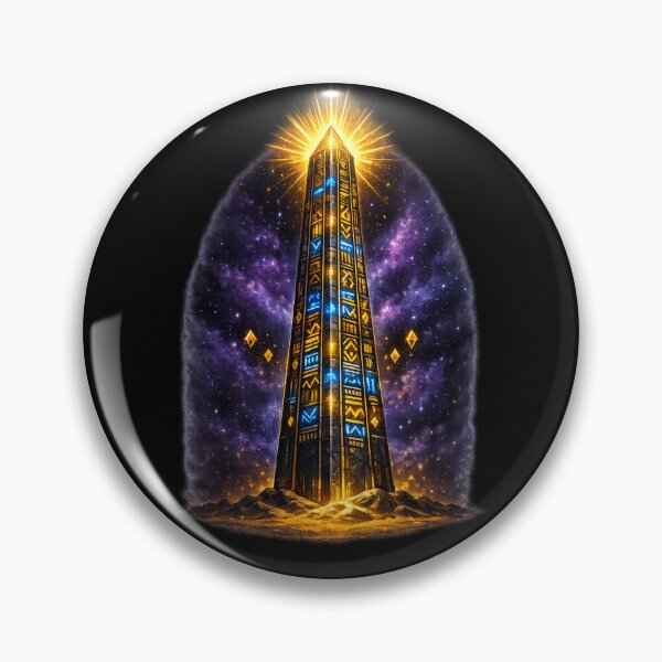 Item preview, Ancient Egyptian Obelisk — Neon Galaxy Cyberpunk Art | Historic Power Print designed and sold by ArtoryWorks.