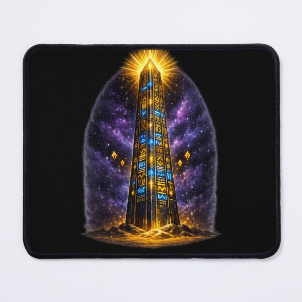 Item preview, Ancient Egyptian Obelisk — Neon Galaxy Cyberpunk Art | Historic Power Print designed and sold by ArtoryWorks.