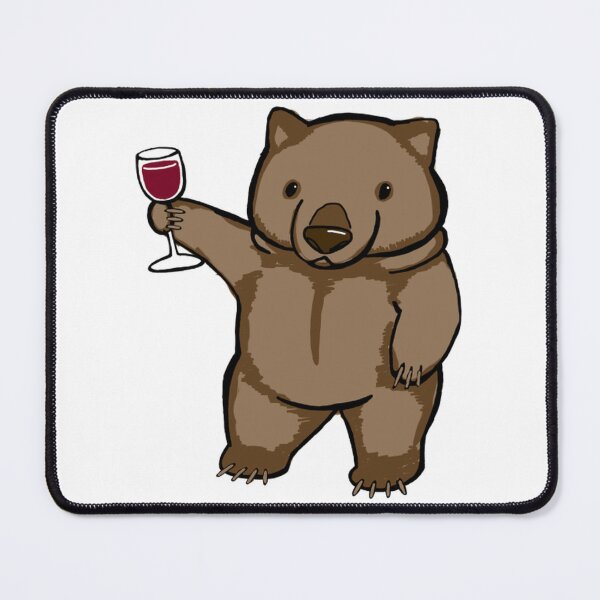 Item preview, Funny Wine Wombat Drinking Cartoon Graphic designed and sold by ALYGADesign.