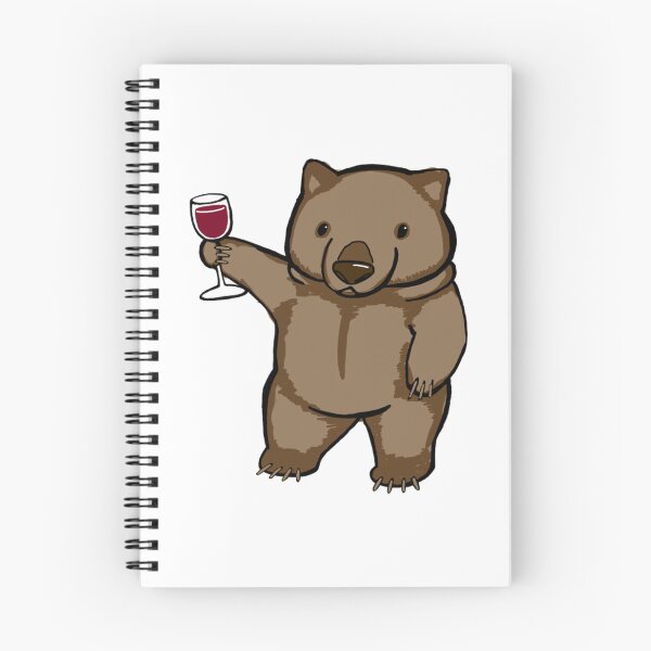 Item preview, Funny Wine Wombat Drinking Cartoon Graphic designed and sold by ALYGADesign.