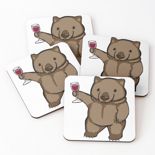 Item preview, Funny Wine Wombat Drinking Cartoon Graphic designed and sold by ALYGADesign.