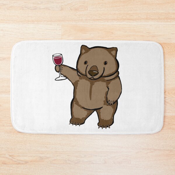 Item preview, Funny Wine Wombat Drinking Cartoon Graphic designed and sold by ALYGADesign.