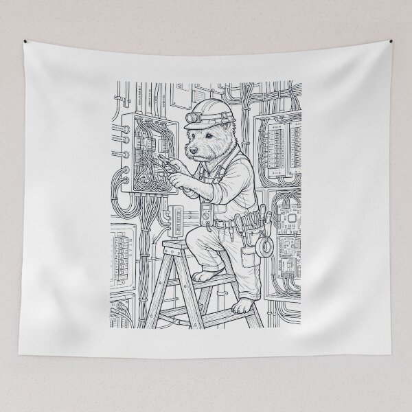 Item preview, Vintage West Highland White Terrier Electrician Dog Dad Mom Lover designed and sold by DoodleTortle.