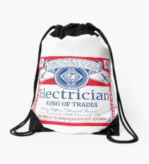 Funny Electrician Shirt Beer Drinking Retired Gift T-Shirt Drawstring Bag