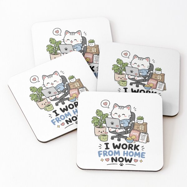 Item preview, I Work From Home Now Cute Cat Shirt designed and sold by MaynyStudio.