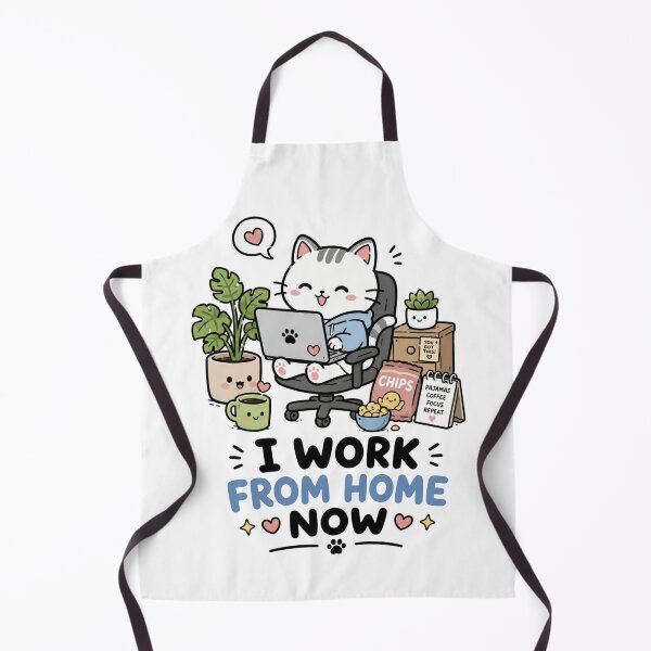 Item preview, I Work From Home Now Cute Cat Shirt designed and sold by MaynyStudio.