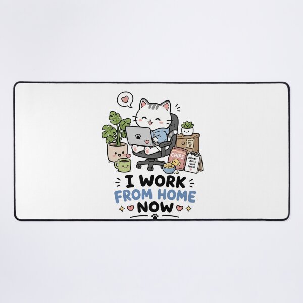 Item preview, I Work From Home Now Cute Cat Shirt designed and sold by MaynyStudio.