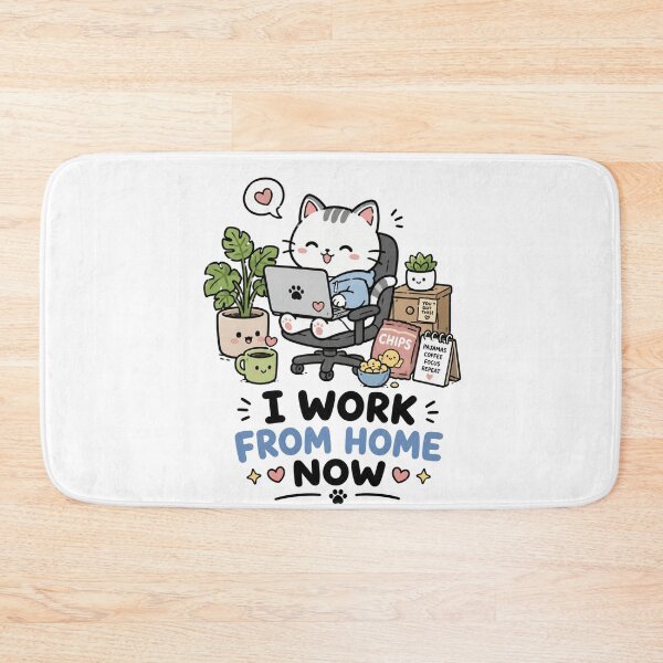 Item preview, I Work From Home Now Cute Cat Shirt designed and sold by MaynyStudio.