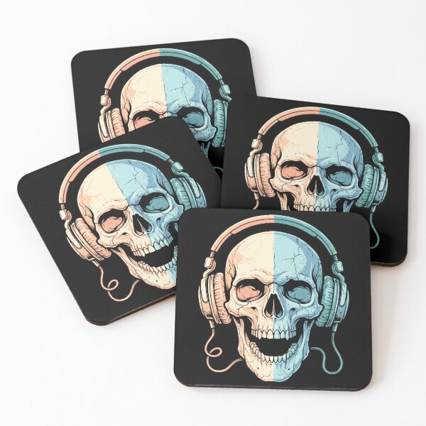 Item preview, DJ Skull with Headphones Pastel Grunge Streetwear designed and sold by seven things shop.
