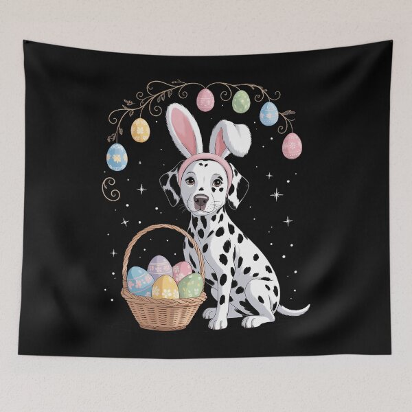 Item preview, Dalmatian Dog Easter Egg Hunting Basket Easter Day designed and sold by sailorjessiArt.