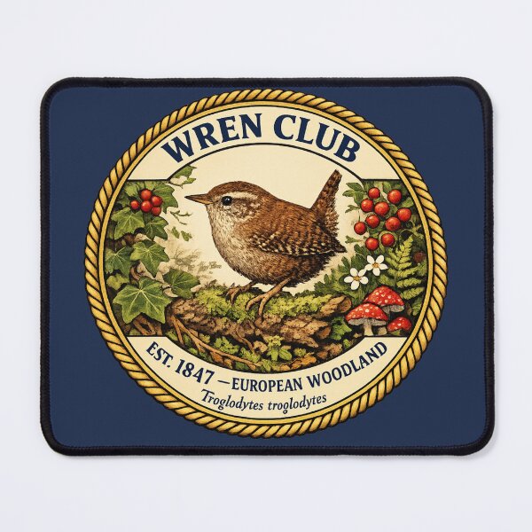 Item preview, Wren Club Vintage Badge European Woodland Art designed and sold by CalmCapy Co.