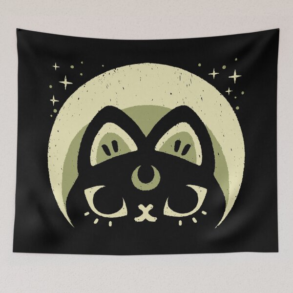 Item preview, Half Moon Witchy Cat designed and sold by xMorfina.