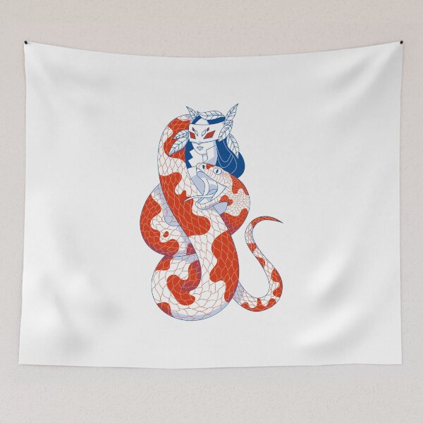 Item preview, The Snake and the Mask (blue and red edition) designed and sold by Juliette Lancien.