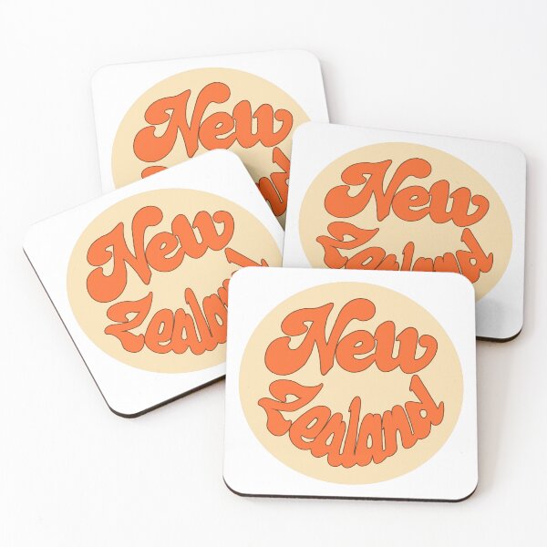 Item preview, New Zealand - Groovy Yellow and Orange Retro Aesthetic Sticker designed and sold by MorganMcG.