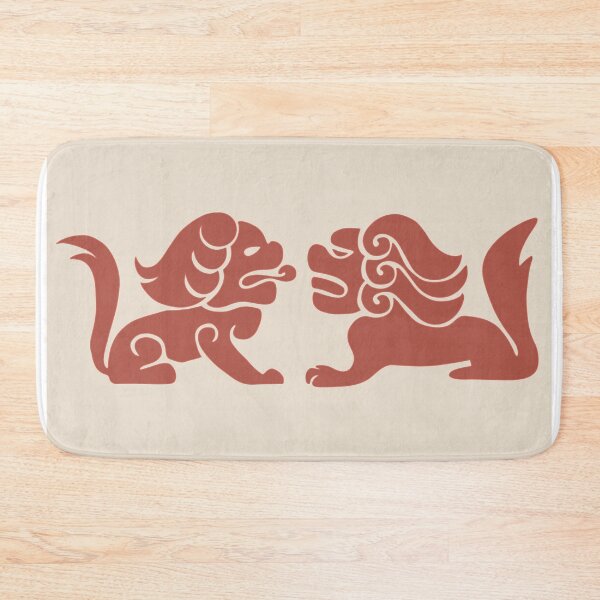 Item preview, Korean Traditional Lion Pattern Wall Art — Warm Mocha Minimalist Print designed and sold by DaHaeStudio.