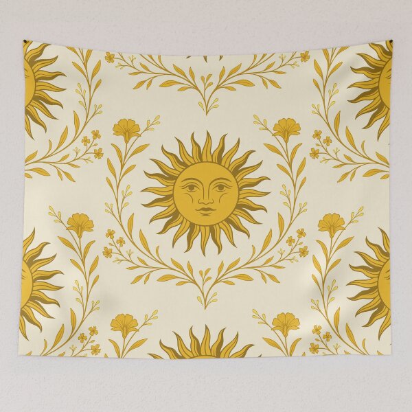 Item preview, Midsummer Sun Floral Boho Celestial Art designed and sold by Christine Krahl.